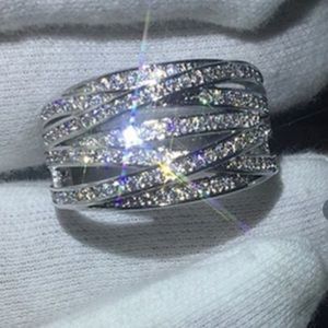 WHITE Sapphire Crossover Band | Ring